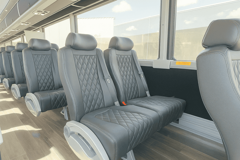 interior of Charter Bus Rental Parker charter bus